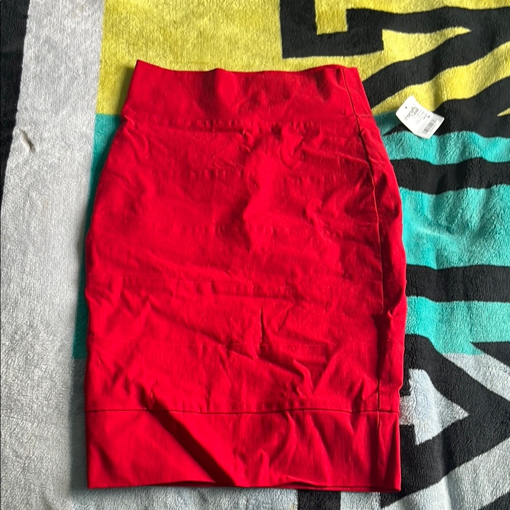 Red Ruched Mini Pencil Skirt for Cocktail